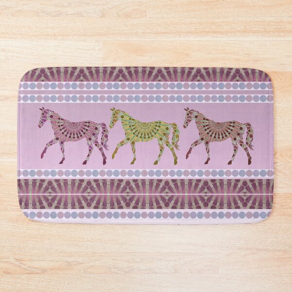 Item preview, Bohemian Mandala Horses Parade in Rose designed and sold by WatersEdgeGal.