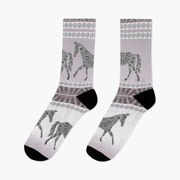 Item preview, Bohemian Mandala Horses Parade in Warm Gray designed and sold by WatersEdgeGal.