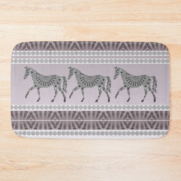 Item preview, Bohemian Mandala Horses Parade in Warm Gray designed and sold by WatersEdgeGal.
