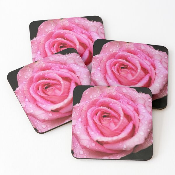 Item preview, Rose Pink Flower Photography Print Cute Rain Wet Drops Garden Flowers Nature designed and sold by TheGreekGuy.