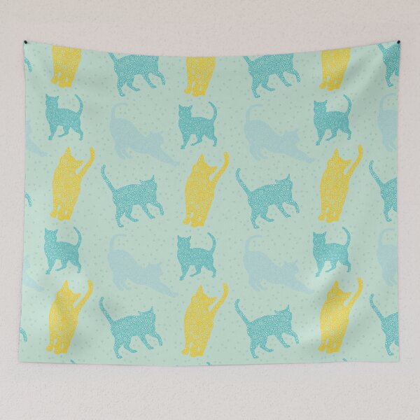 Item preview, Bluegreen And Yellow Cats Circle Design designed and sold by Pierre Bernard Jr.