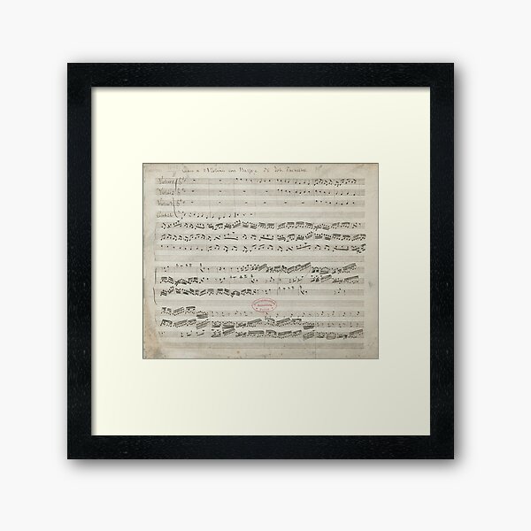 Oldest surviving copy of Johann Pachelbel’s Canon and Gigue in D major Framed Art Print