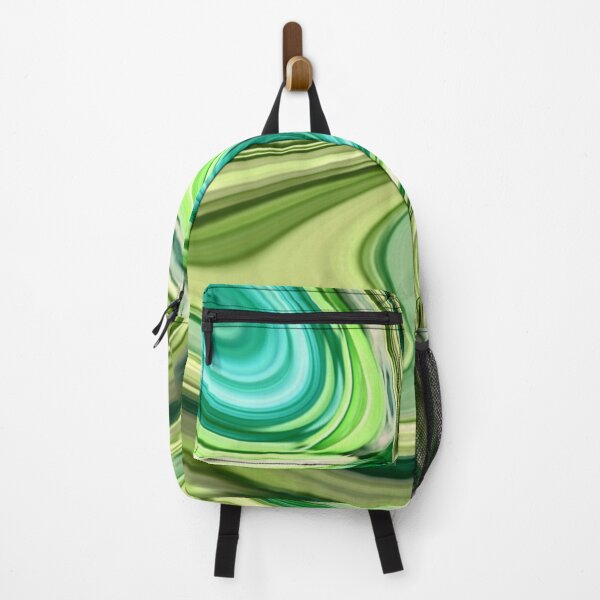 Item preview, 1980s modern abstract turquoise lime green marble swirls designed and sold by LEILA ART SPACE.