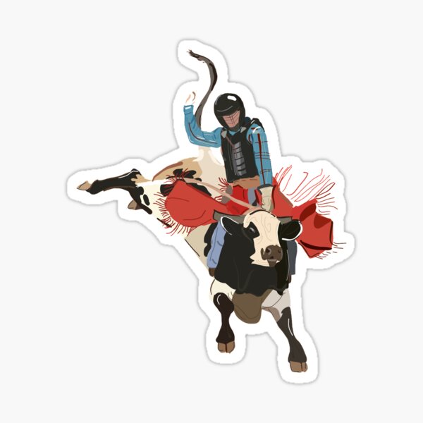 Spotted Bull & Rider Sticker