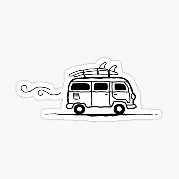 camioneta de surfista Pegatina