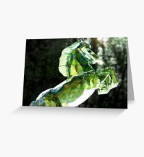 Crystal Horse Figurine in Window Greeting Card