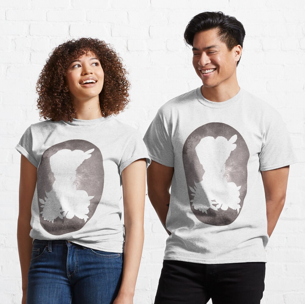 Girl Flowers Silhouette Camiseta clásica