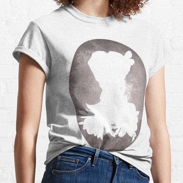 Girl Flowers Silhouette Camiseta clásica