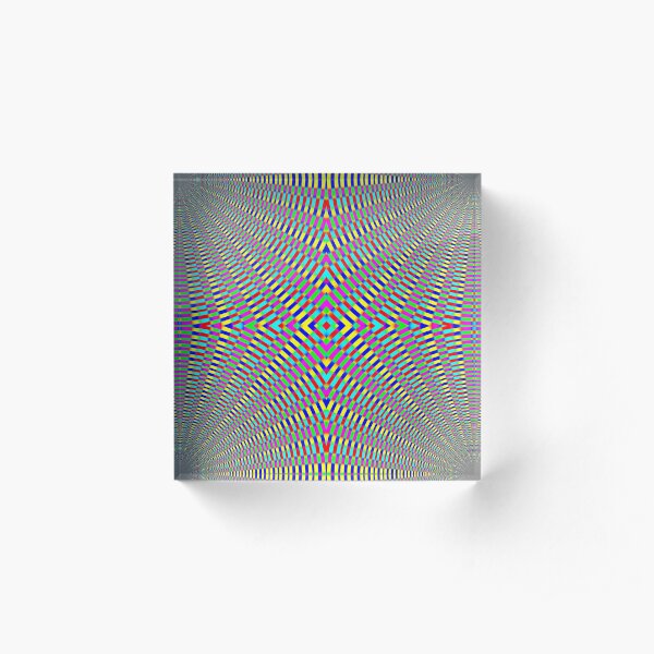 Optical illusion Concentric Circles Geometric Art - концентрические круги Acrylic Block