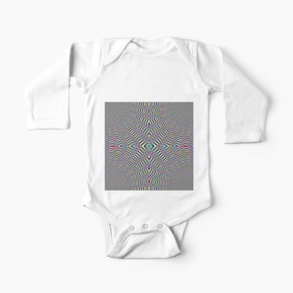 Optical illusion Concentric Circles Geometric Art - концентрические круги Long Sleeve Baby One-Piece