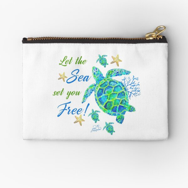 Turtles - Let the Sea set you Free! Zipper Pouch