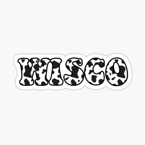 Vista previa del artículo con la obra «Pegatina Wisco en vaca», diseñado y vendido por alydesigns.