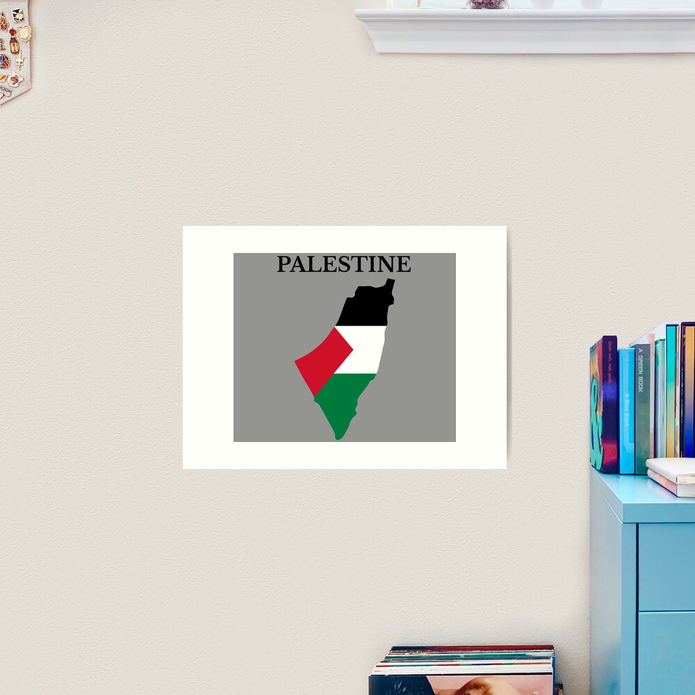 Palästina Karte Flagge | Kunstdruck