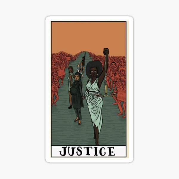 Justice Tarot Card Sticker