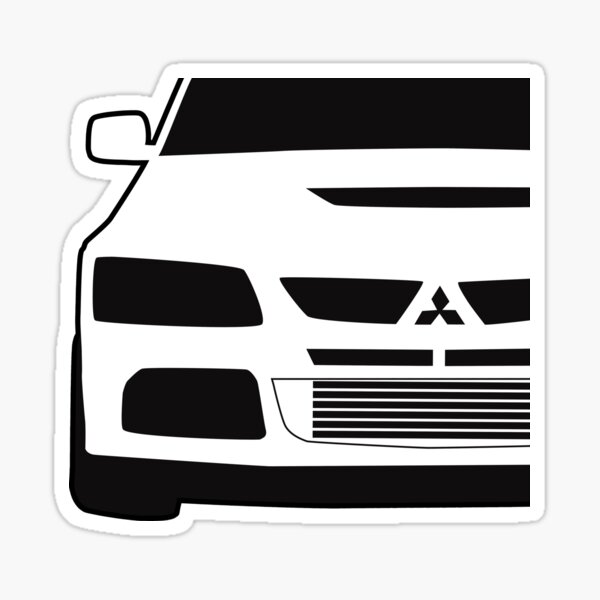 Mitsubishi Lancer Evo - Close Up Zoom Corner Sticker / Tee Design Sticker