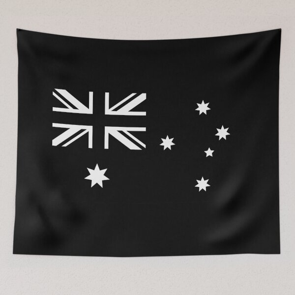 Item preview, black and white australia flag designed and sold by Starstacks.
