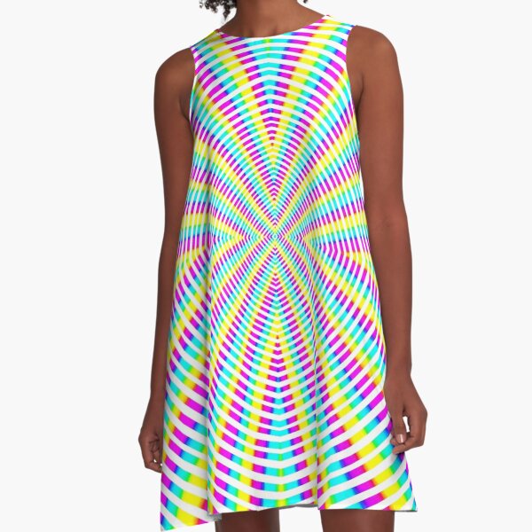 Optical illusion Concentric Circles Geometric Art - концентрические круги A-Line Dress