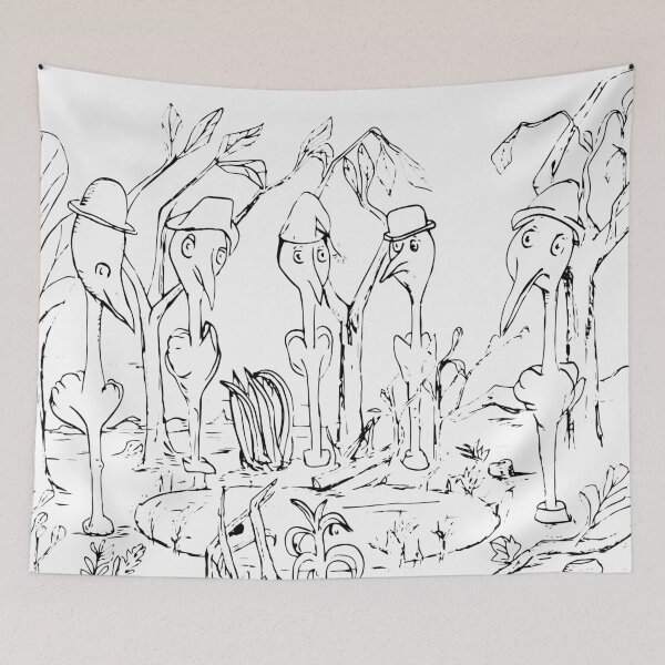 Item preview, Five Birds at a Pond Birthday Party, TeresaTown at Redbubble 2020 designed and sold by Mark Stansberry.