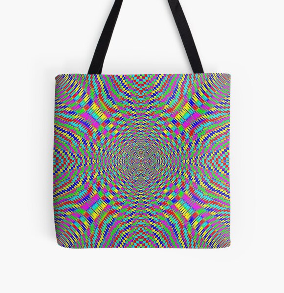 Optical illusion, Concentric Circles, Geometric Art - концентрические круги All Over Print Tote Bag