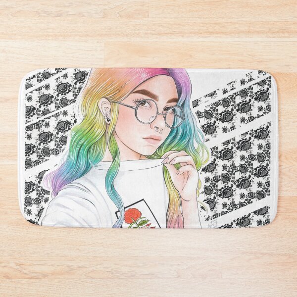 Item preview, Pastel Rainbow Brite Mixed Media Portrait designed and sold by Nikita Iszard.