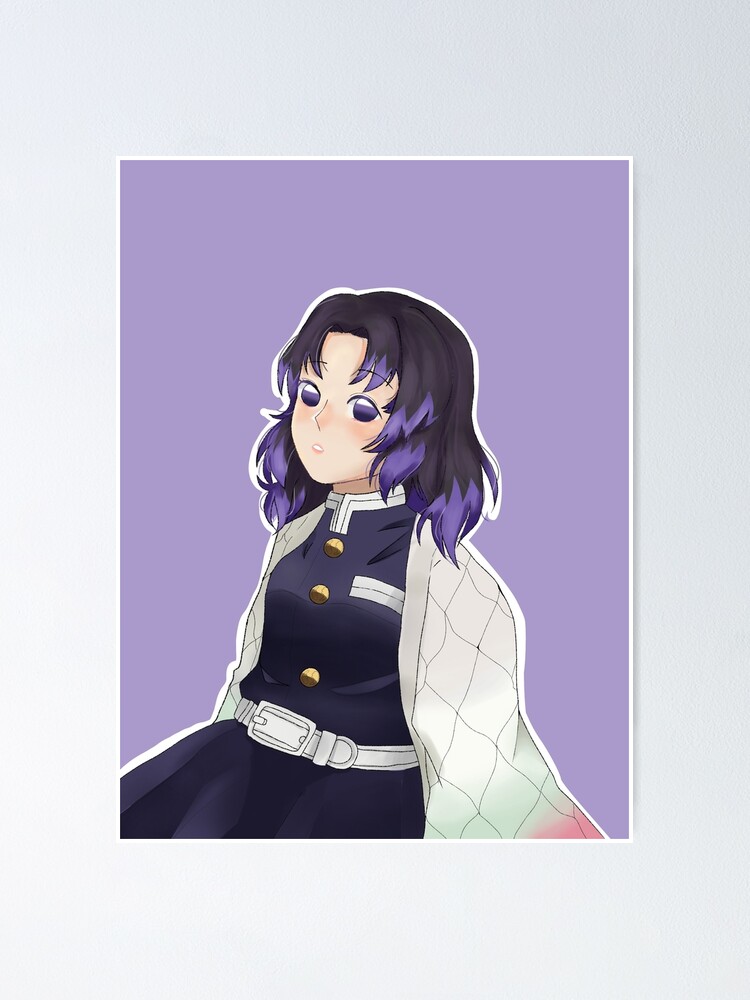 Demon Slayer Shinobu Short Hair Ver Poster By Diyasaurus Redbubble