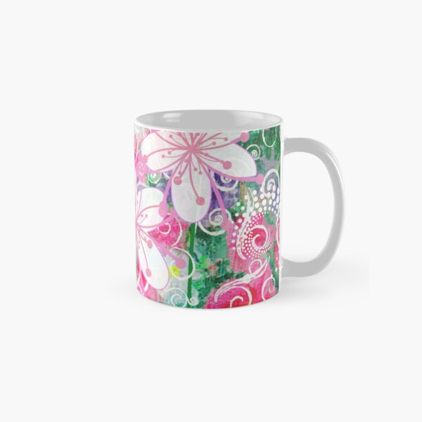 Joyful White Flowers by Jan Marvin Classic Mug