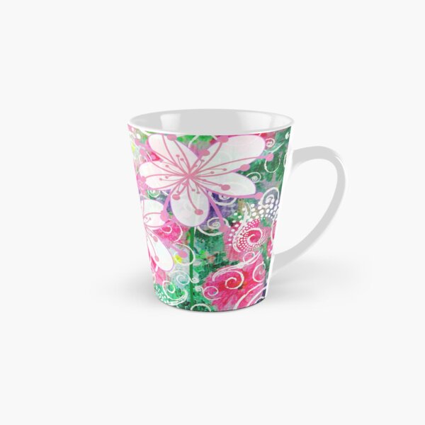 Joyful White Flowers by Jan Marvin Tall Mug