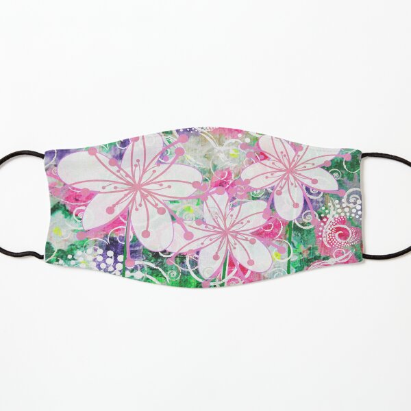 Joyful White Flowers by Jan Marvin Kids Mask