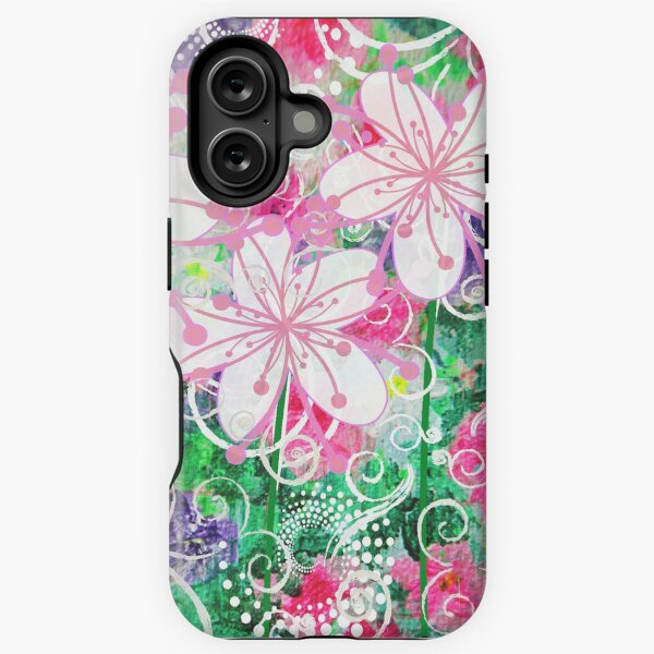 Joyful White Flowers by Jan Marvin iPhone Tough Case