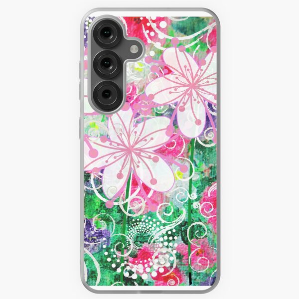 Joyful White Flowers by Jan Marvin Samsung Galaxy Soft Case