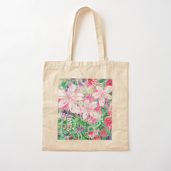 Joyful White Flowers by Jan Marvin Cotton Tote Bag