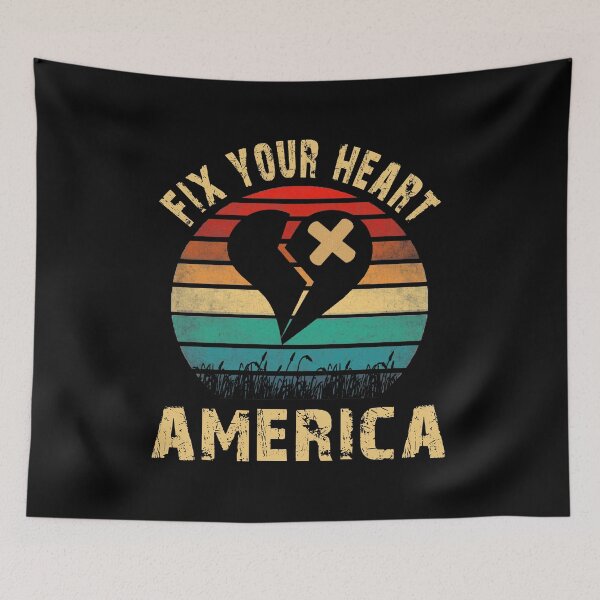 Item preview, Fix Your Heart America Retro Vintage T Shirt designed and sold by AnimaLovers.