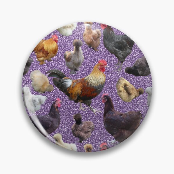 Item preview, Pollos del patio trasero en purpurina púrpura designed and sold by StandoutSilkies.
