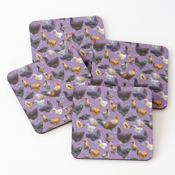 Item preview, Backyard Chickens on Purple Glitter designed and sold by StandoutSilkies.