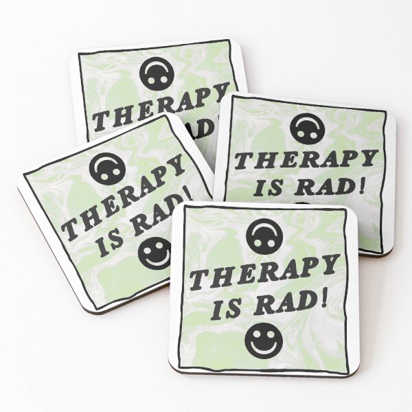 Item preview, therapy is rad | green | mental health / self care designed and sold by craftordiy.art.