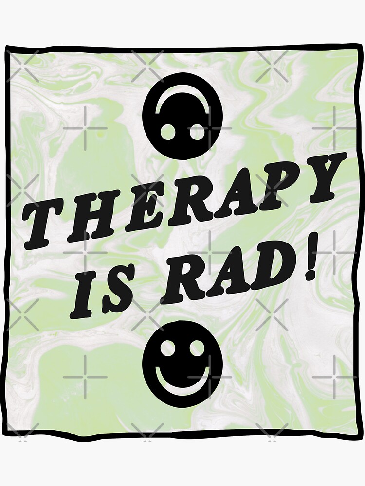 therapy is rad | green | mental health / self care by craftordiy
