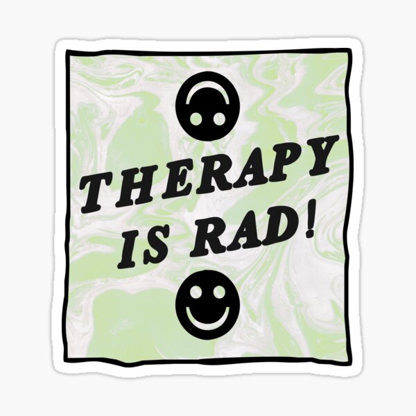 Item preview, therapy is rad | green | mental health / self care designed and sold by craftordiy.art.