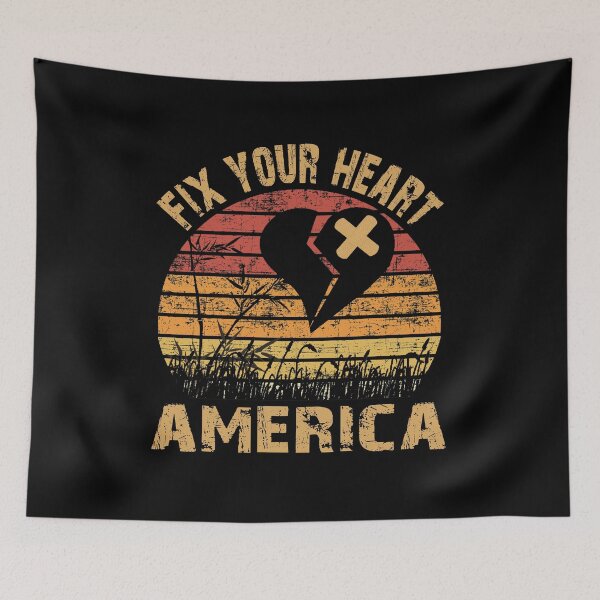 Item preview, Fix Your Heart America Retro Vintage T Shirt designed and sold by AnimaLovers.