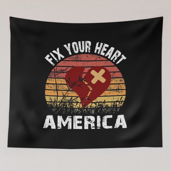 Item preview, Fix Your Heart America Retro Vintage TShirt designed and sold by AnimaLovers.