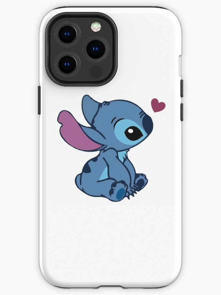 Coque iPhone 13 Pro Max Stitch de Lilo et Stitch in love en coeur  transparente