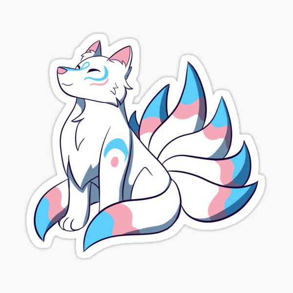 Transgender LGBTQ+ Pride Kitsune Sticker