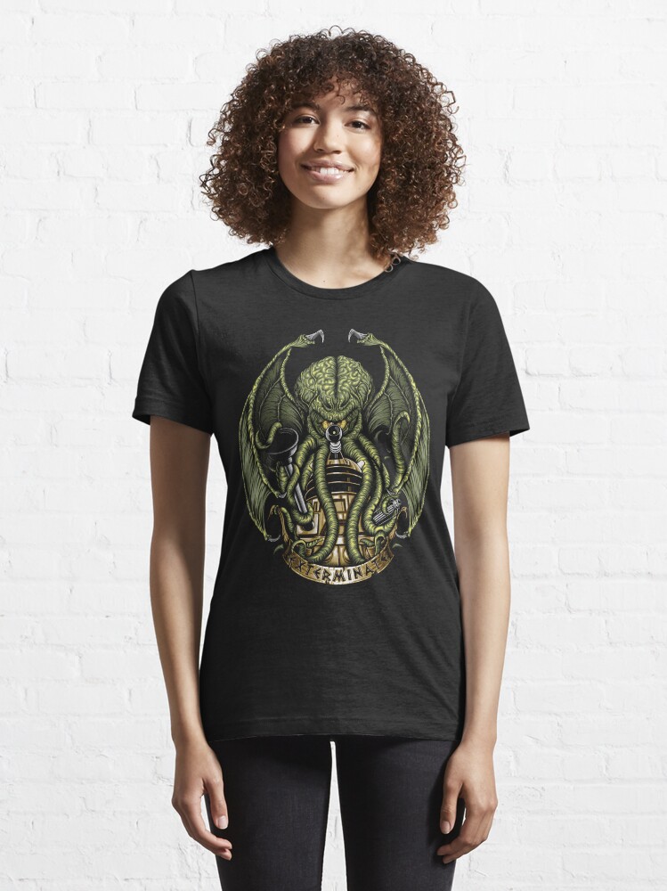 Alternate view of Cthulhu Exterminates Essential T-Shirt