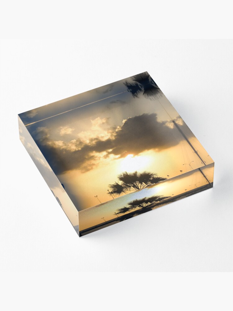Alternate view of Aruba Caribbean sunset Acrylic Block
