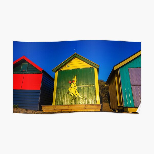 The Boxing Kangaroo at Brighton Beach - Melbourne, Victoria Poster