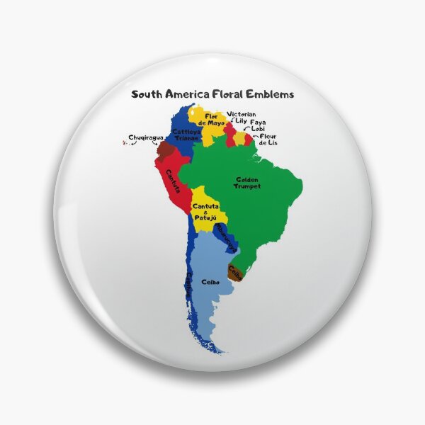 Item preview, South America Floral Emblems Map designed and sold by InVisibleColors.