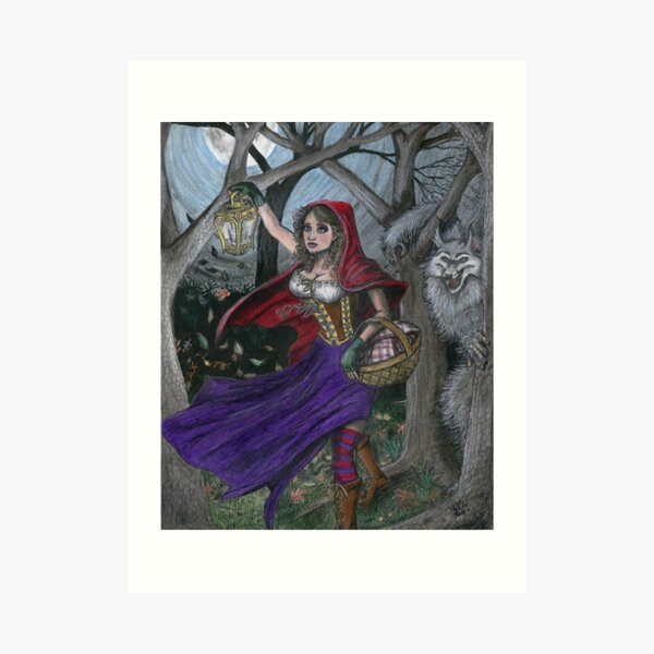 Little Red and the Big Bad Wolf Art Print