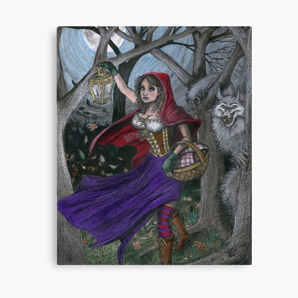 Little Red and the Big Bad Wolf Canvas Print