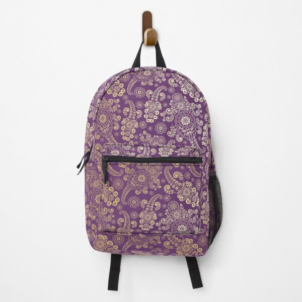 Item preview, Golden Luxury Paisley on Purple Background designed and sold by Gerson Ramos.