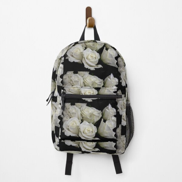 Item preview, NATURES-WHITE ROSES ON BLACK designed and sold by Elaine Bawden.