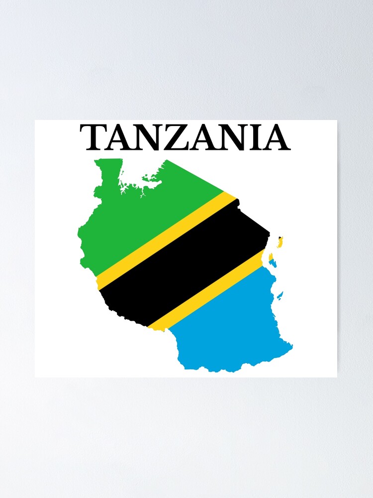 Tanzania Map Flag Poster For Sale By Marosharaf Redbubble